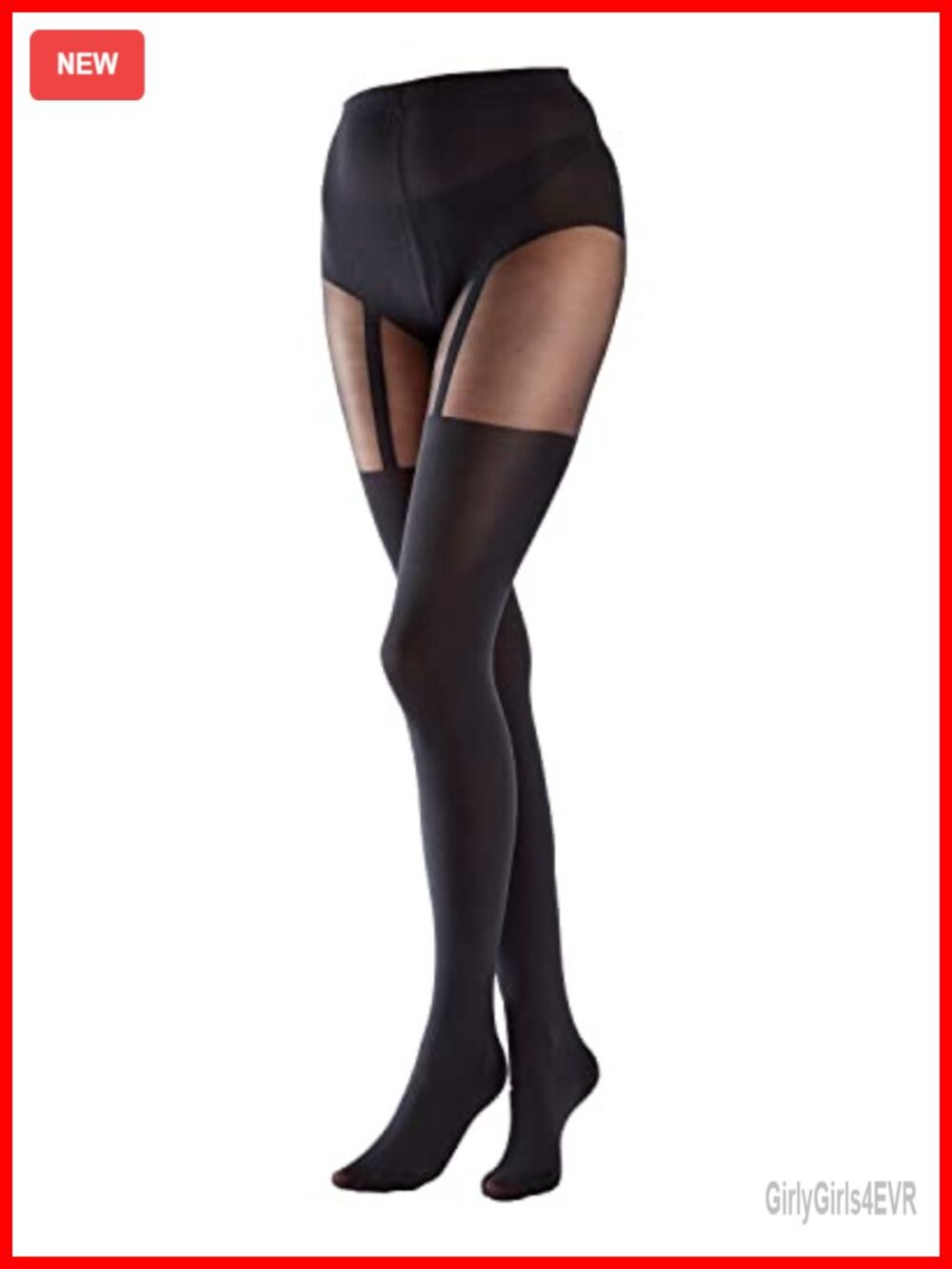 60 Denier Opaque Suspender Tights Faux Thigh High Hosiery